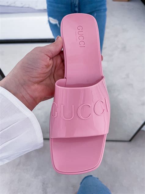 gucci black jelly sandals|Gucci jelly sandals outfit.